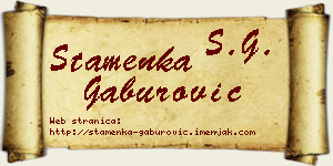 Stamenka Gaburović vizit kartica